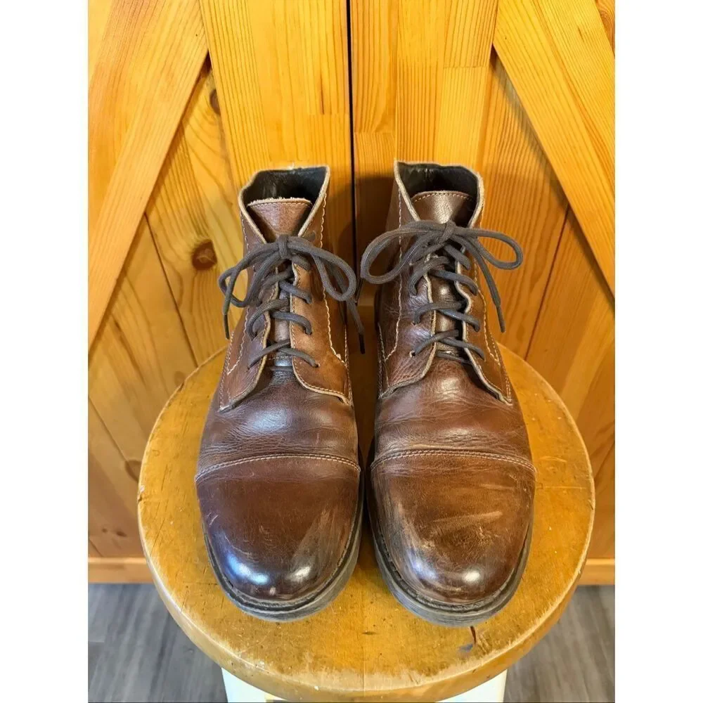 BED STU Leather Men Boots Size 10 Brown